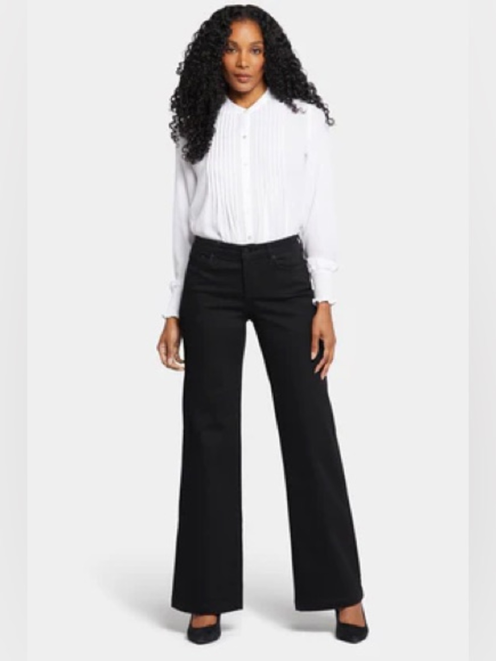 NYDJ Teresa Black Wide Leg Jeans Size 8